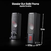 Vista 6 de Redragon GS550 - Altavoces para juegos de PC, barra de sonido de computadora de escritorio de 2.0 canales con tamaño maniobrable compacto, conector