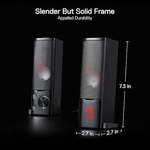 Miniatura 6 de Redragon GS550 - Altavoces para juegos de PC, barra de sonido de computadora de escritorio de 2.0 canales con tamaño maniobrable compacto, conector