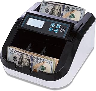 H-308 Bill Counter Money Counter Machine – Batch Mode, Banknote Counter with LCD Display, UV/MG/IR Detection, Value Count/Add+Value/Add+Batch Mode, 1100 Pcs/Mins, Only Supports USD Detection