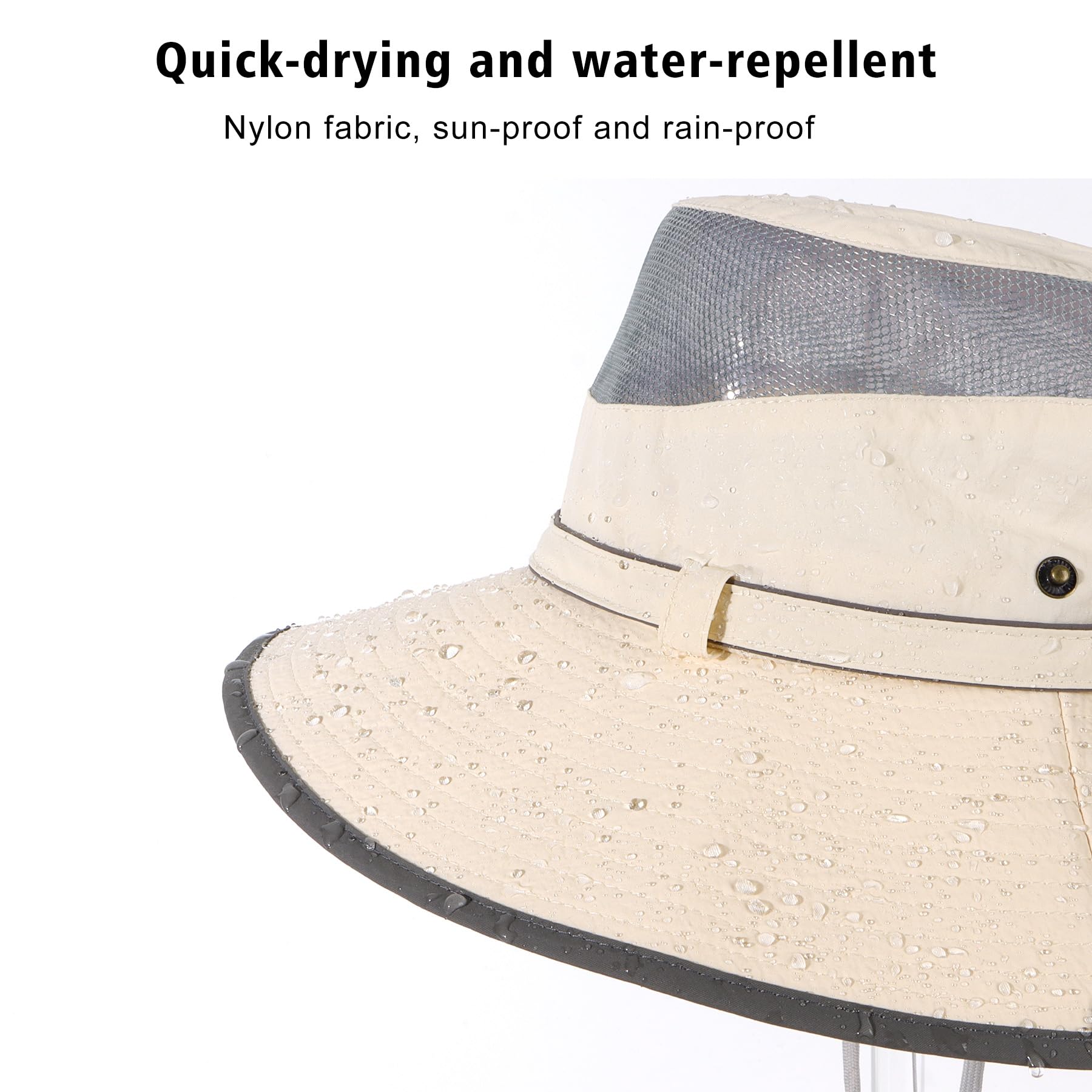 Feng Shui， Sombrero de Sol de ala Ancha para Mujer – Protección UV al Aire Libre Pesca Senderismo – Sombrero de Cubo Transpirable Impermeable de Secado rápido para Viajes de Verano