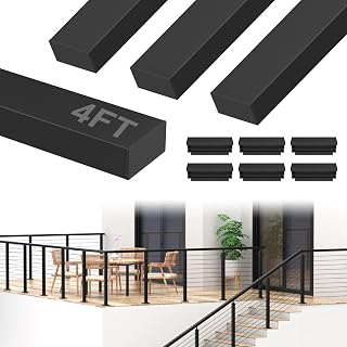 BLIKA 4Pack 4FT Stainless Steel Black Cable Railing Handrail for Deck&Stair