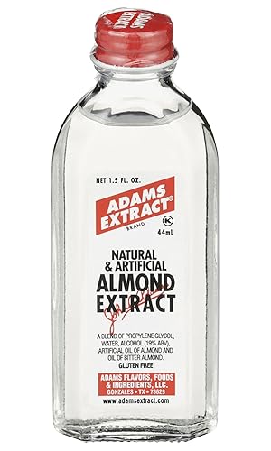 Adams Extract Extracto de almendras natural y artificial, sin gluten (1.5 onzas líquidas (paquete de 1))
