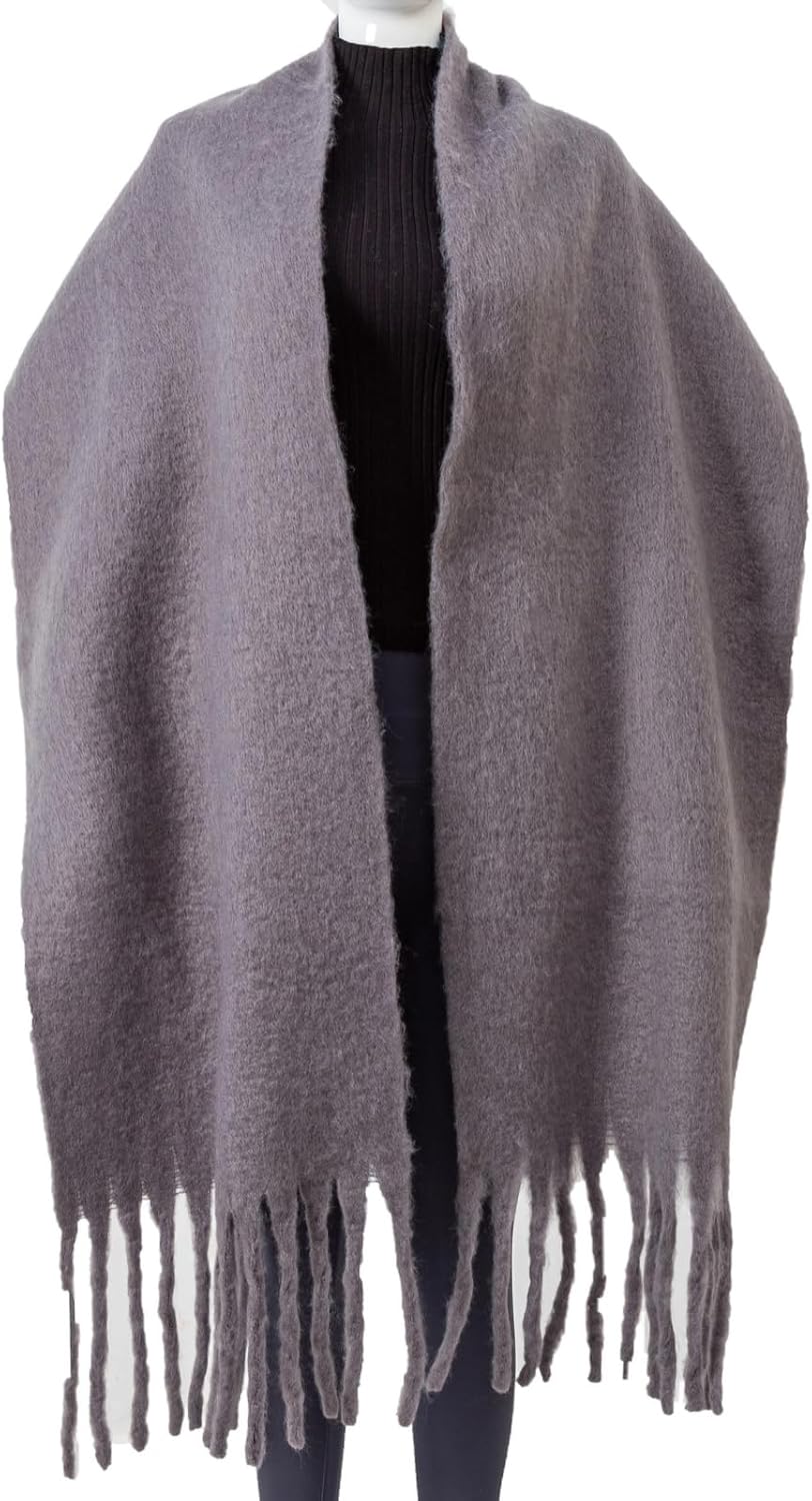 Winter Women Chunky Scarf Warm Blanket Big Thick Large Oversized Wrap Colorful Long Solid Scarves - Image 3