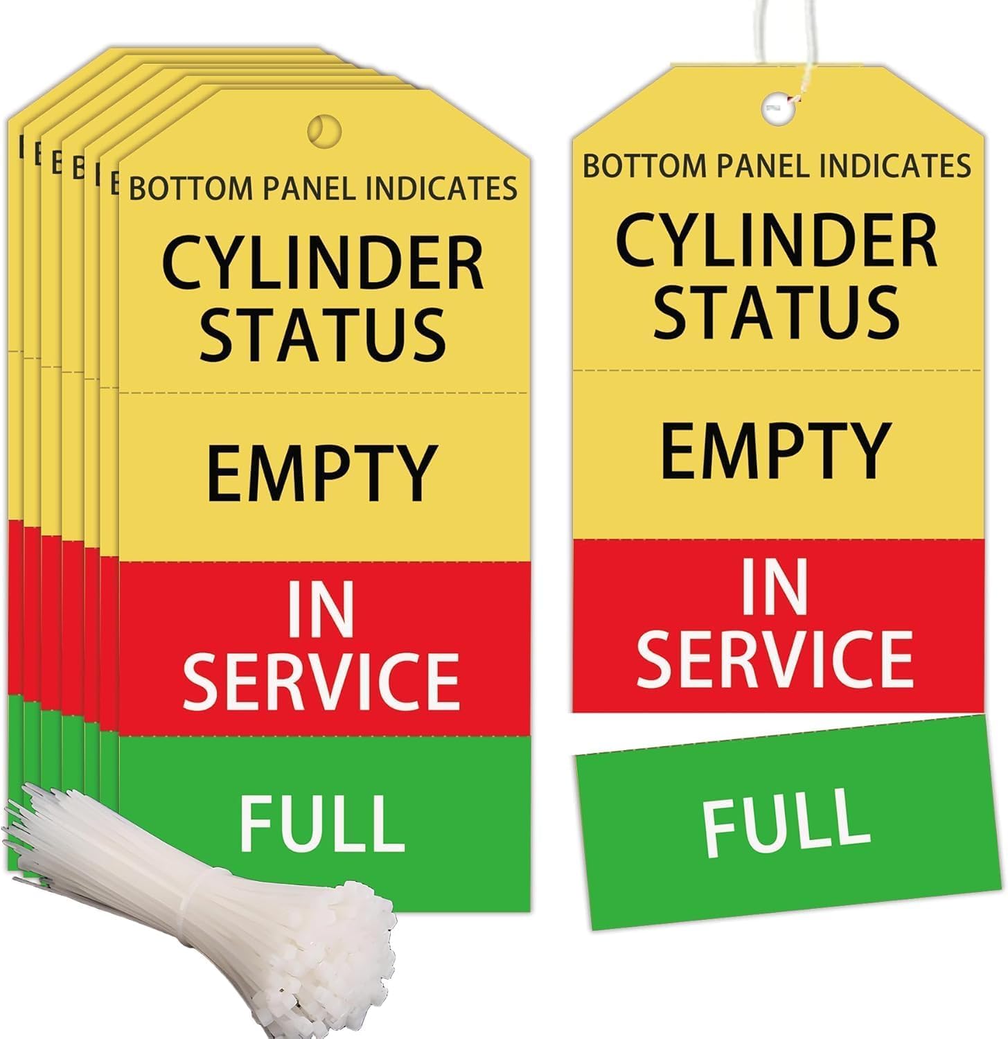 100 Pcs Cylinder Status Sign Tags, Waterproof Gas Status Tanks