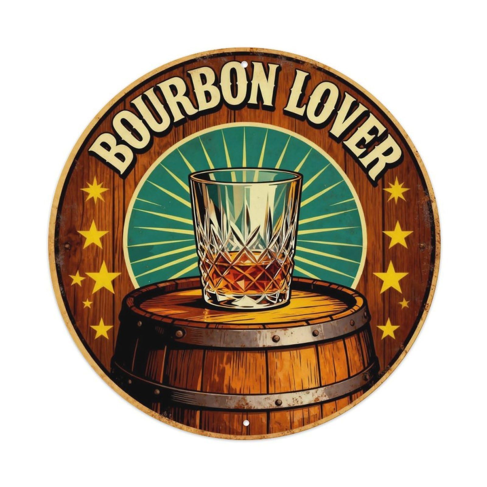 Bourbon Lover Bar Sign Metal Tin Sign Plaque