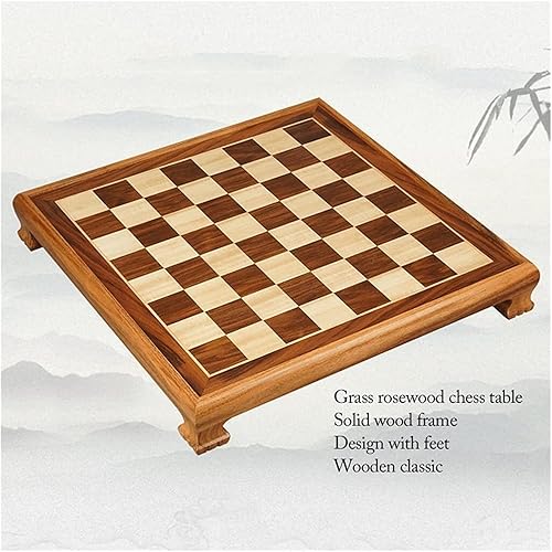 Miniatura 3 de LICHSY Tablero de ajedrez de madera maciza de 19 pulgadas, mesa de ajedrez, mesa de ajedrez, mesa de ajedrez, sin piezas de ajedrez, juego de mesa