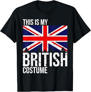 Vintage This is My British Flag Costume Design for Halloween T-Shirt