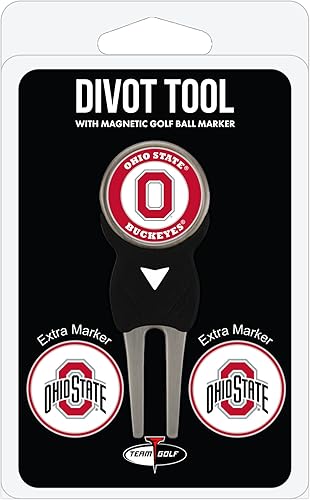 Vista 17 de Team Golf NCAA - Herramienta Divot con 3 marcadores de pelota de golf, los marcadores son esmaltes magnéticos extraíbles de doble cara