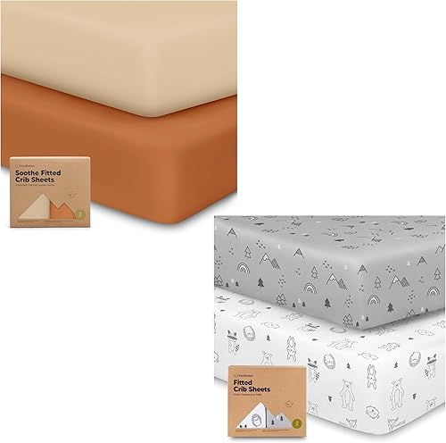 Miniatura 1 de KeaBabies Paquete de 2 sábanas orgánicas para cuna para niños, niñas y paquete de 2 sábanas de viscosa de bambú para niños y niñas, sábana bajera