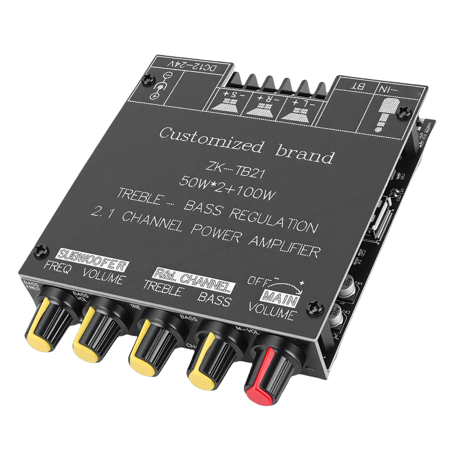 Dpofirs Bluetooth Sound Amplifier Board 50W with Treble Bass Control