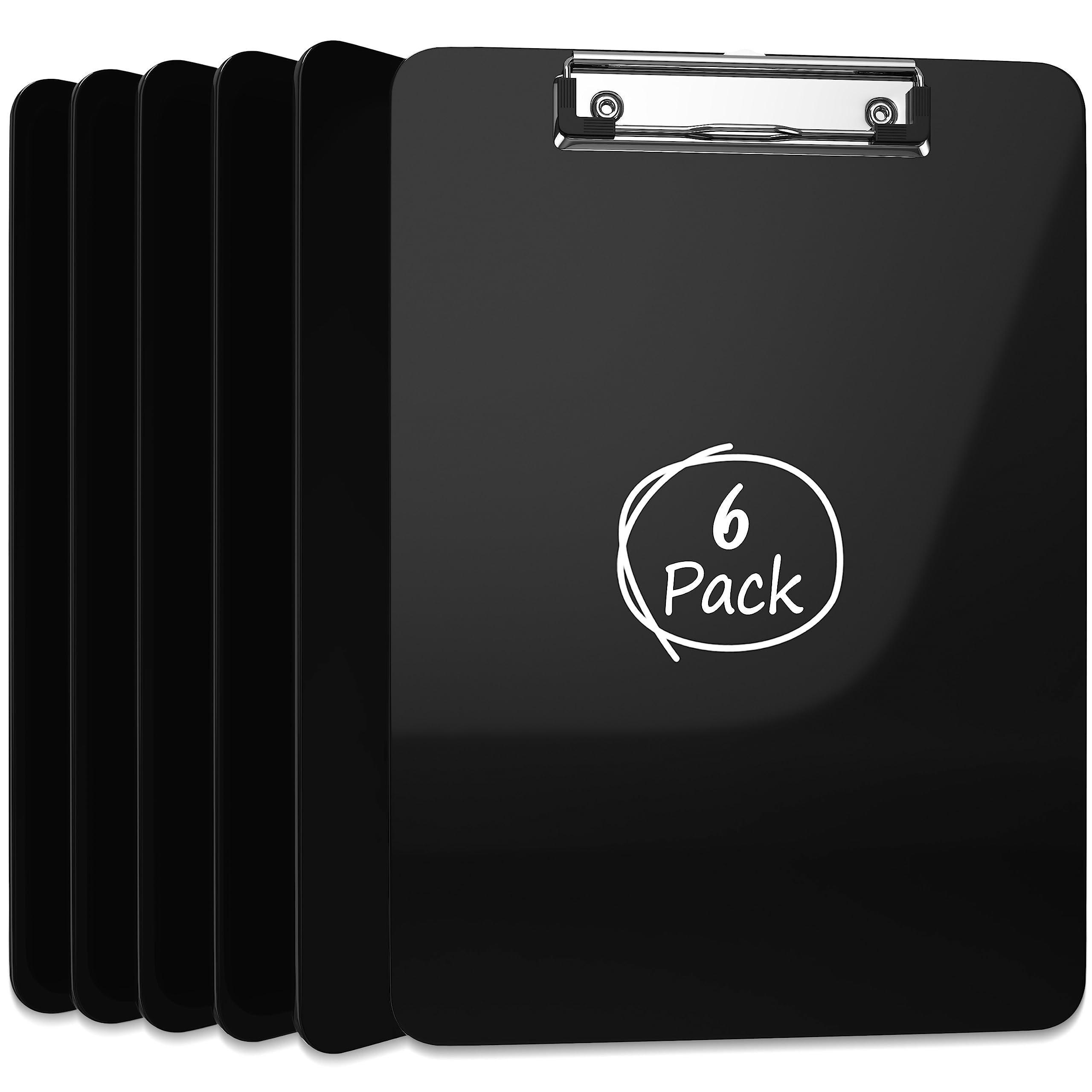 Amazon.com : Kiggos 6 Pack Plastic Clipboards Black Clip Boards