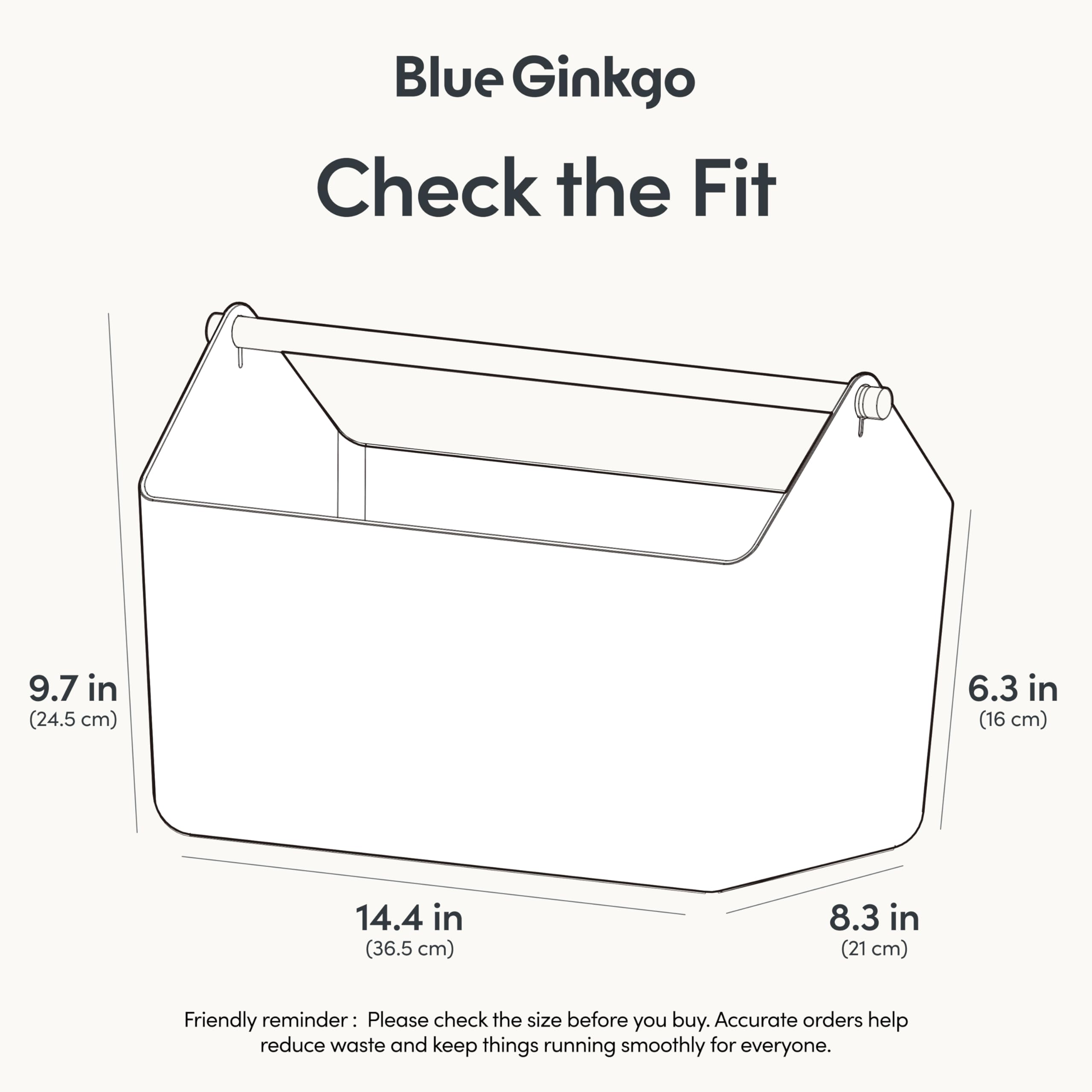 BLUE GINKGO Cesta de almacenamiento grande - Organizador de plástico con mango de madera para baño, despensa o suministros de limpieza (blanco)