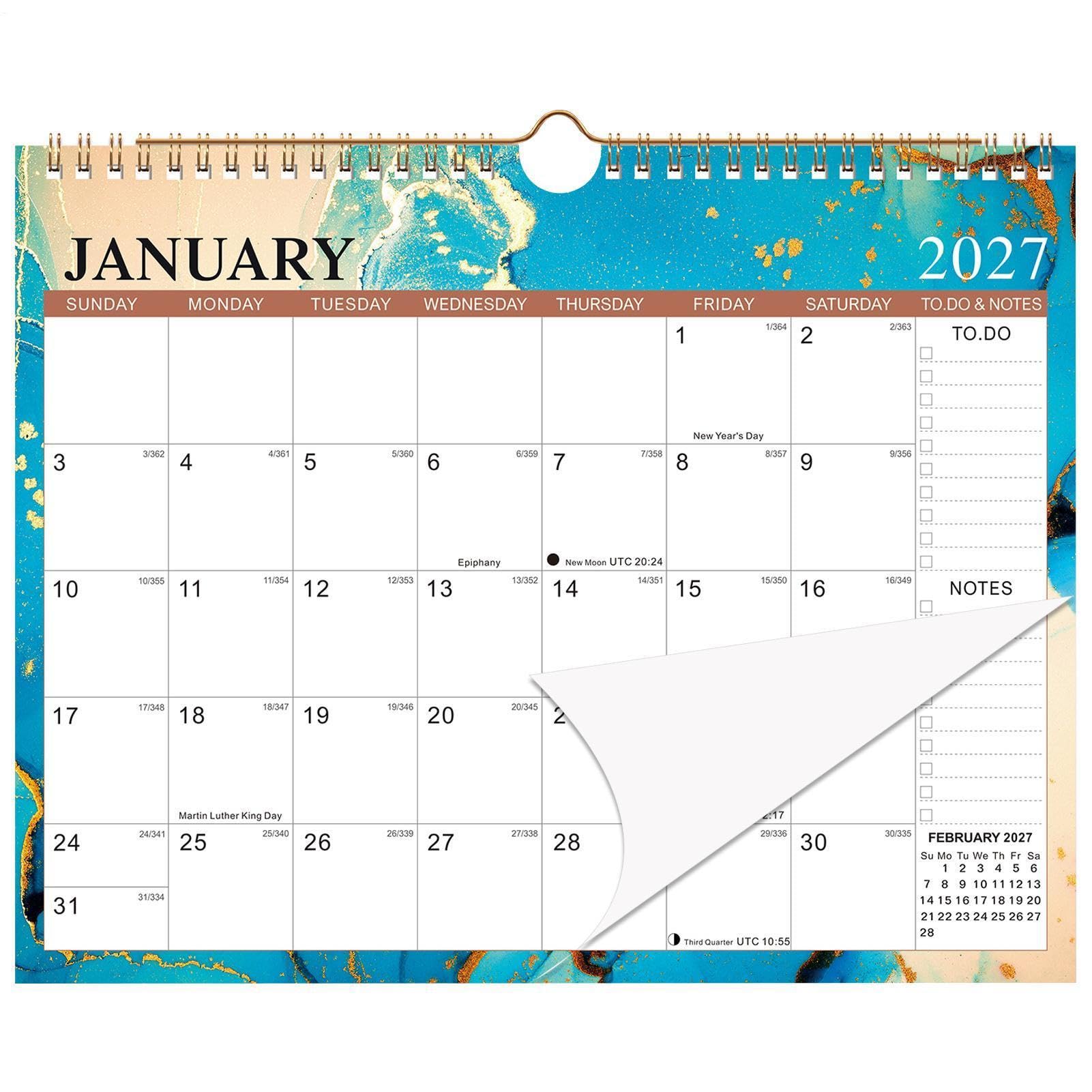 Wall Decor Planner for Planning Reading Study School Task Home Office Cleaning Exercise Workout Vacation Wall Calendar 2027-2028 18 Monthly Planner From Jan. 2027-June 2028