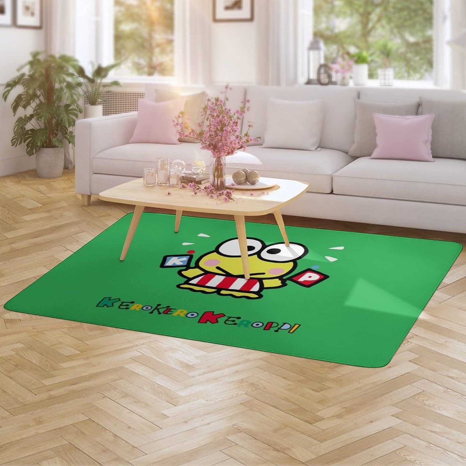 Amazon | けろっぴ ラグ カーペット 洗える ラグマット 滑り止め付