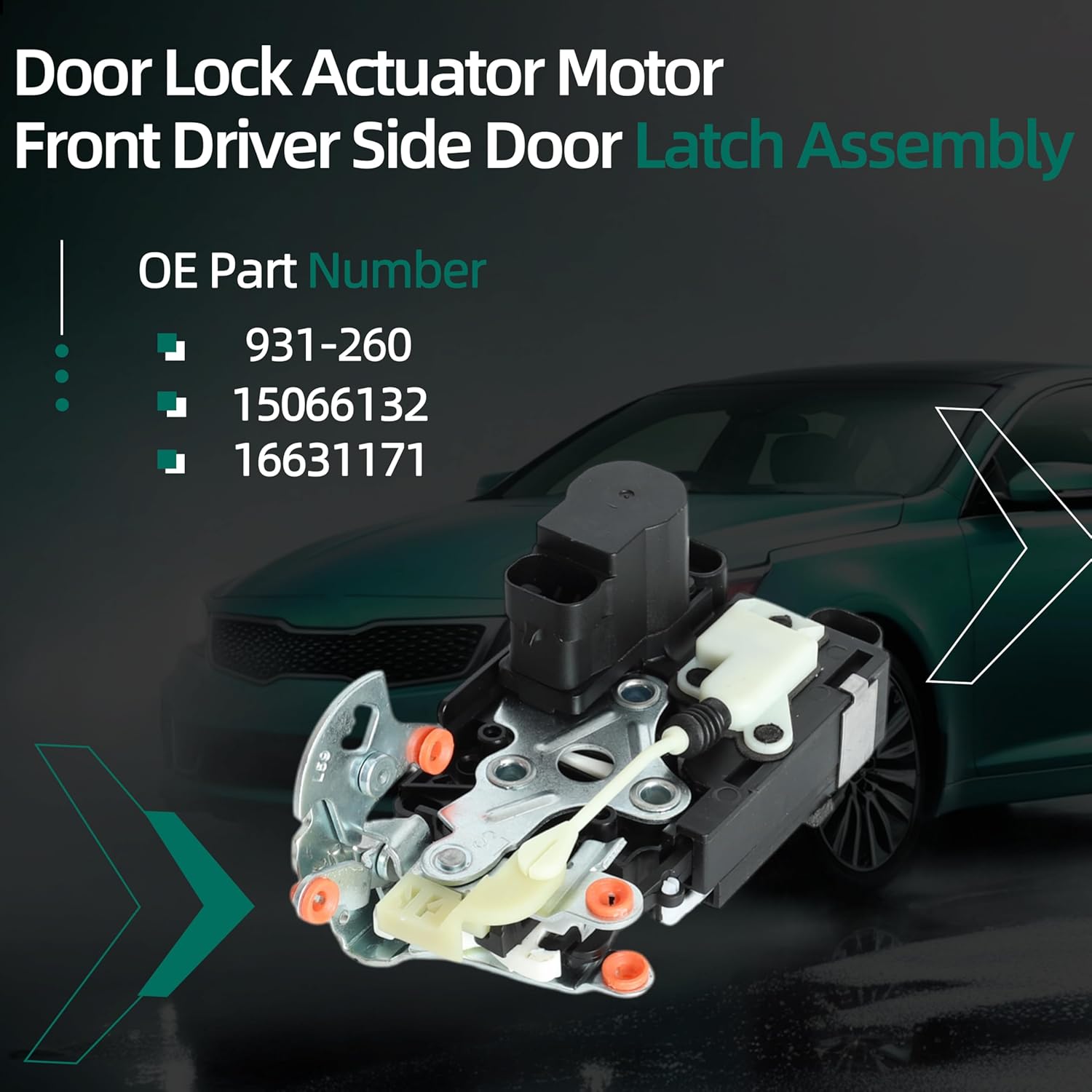 931-260 Door Lock Actuator Motor Front Driver Side Door Latch Assembly Compatible with Chevy S10 1998-2003 for GMC Sonoma 1998-2003,OE 15066132 16631171