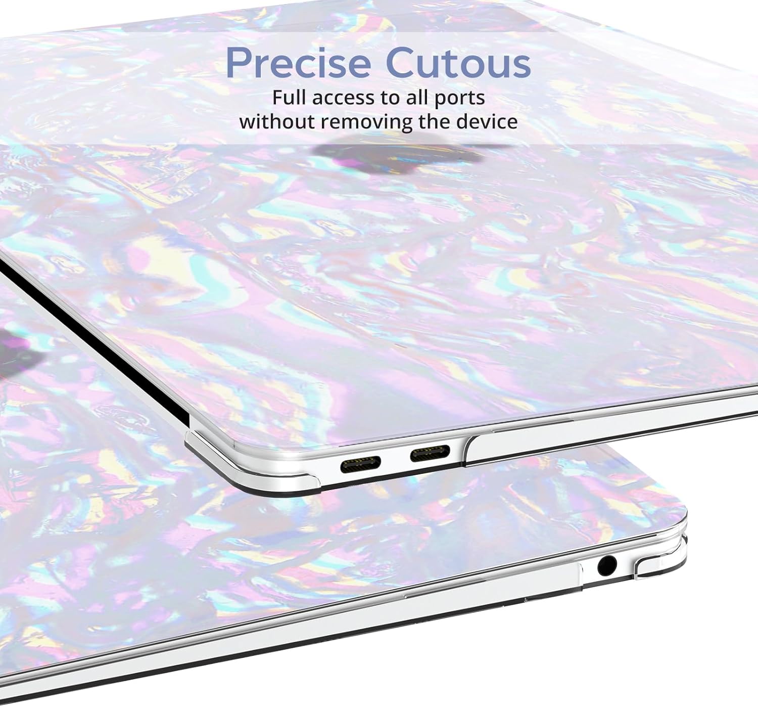 B BELK Compatible with MacBook Air 13 inch Case 2022 2021 2020 2019 2018 M1 A2337 A2179 A1932, Plastic Hard Shell + Keyboard Cover + Screen Protector for MacBook Air 13.3 inch Case, Shiny Iridescent - Image 8