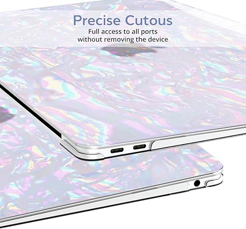 Miniatura 24 de B BELK Funda compatible con MacBook Air de 13 pulgadas 2022 2021 2020 2019 2018 M1 A2337 A2179 A1932, carcasa rígida de plástico + cubierta de Shiny