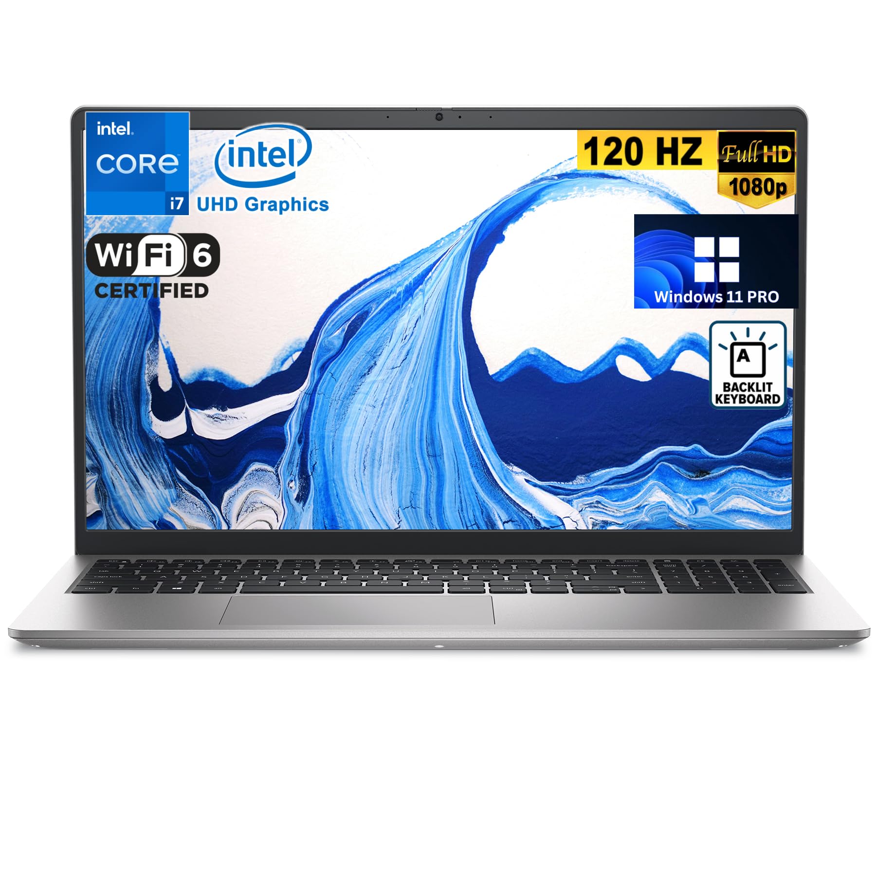 15 Business Laptop DC15250, Intel 10-Core i7-1355U(Up to 5.0GHz), 32GB RAM, 1TB SSD, 15.6" 1080p 120Hz Display, Intel UHD Graphics, Windows 11 Pro, WiFi 6, Backlit Keyboard