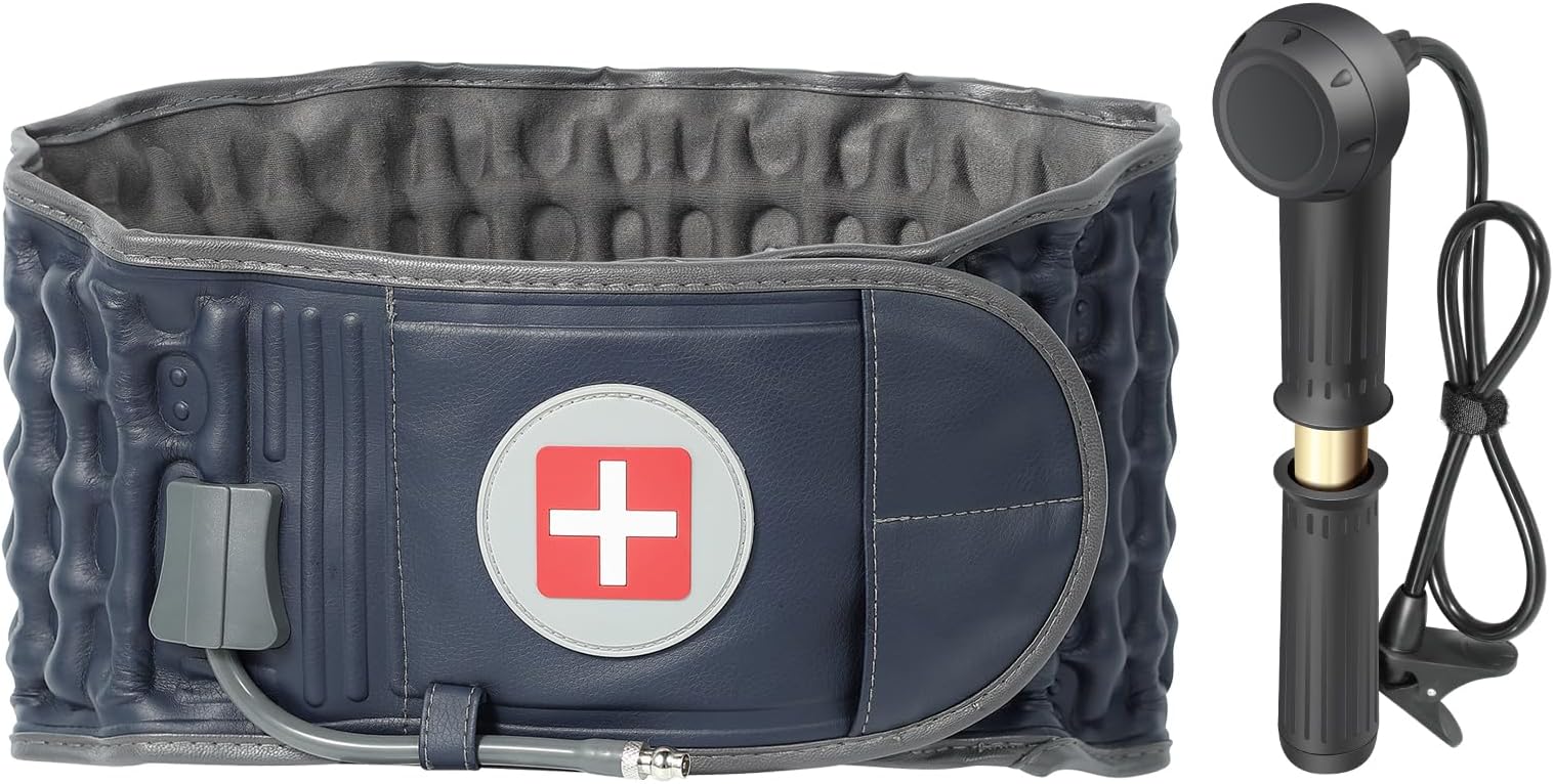 Decompression Belt for Lower Back Pain Relief and Lumbar Support, Spinal Decompression Belt for Woman and Men, One Size Fits 29-49 inches Waist, Decompression Back Brace for Sciatica (Blue)