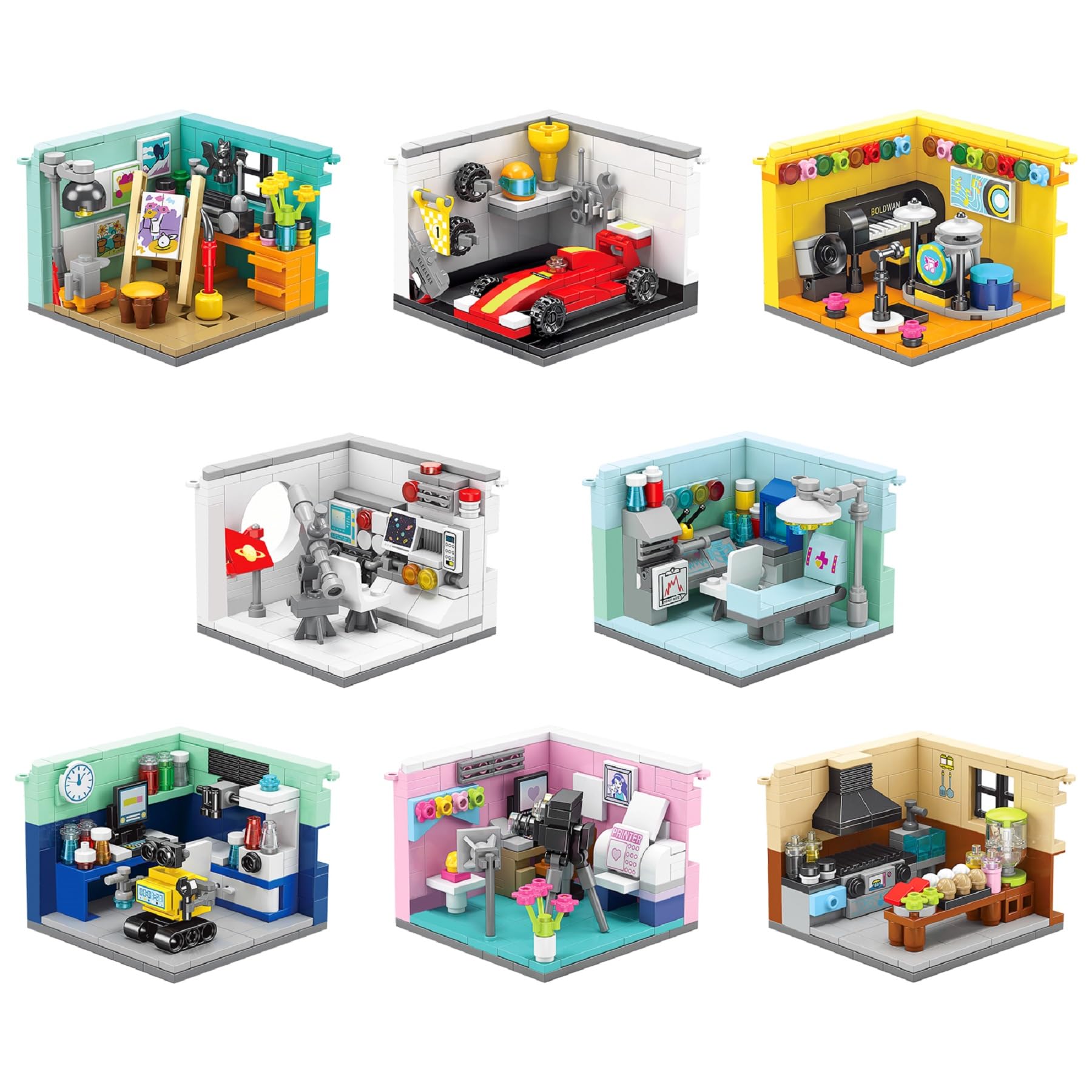 Amazon.co.jp: Hallisun ブロックセット 8セット 夢のハウス 建物