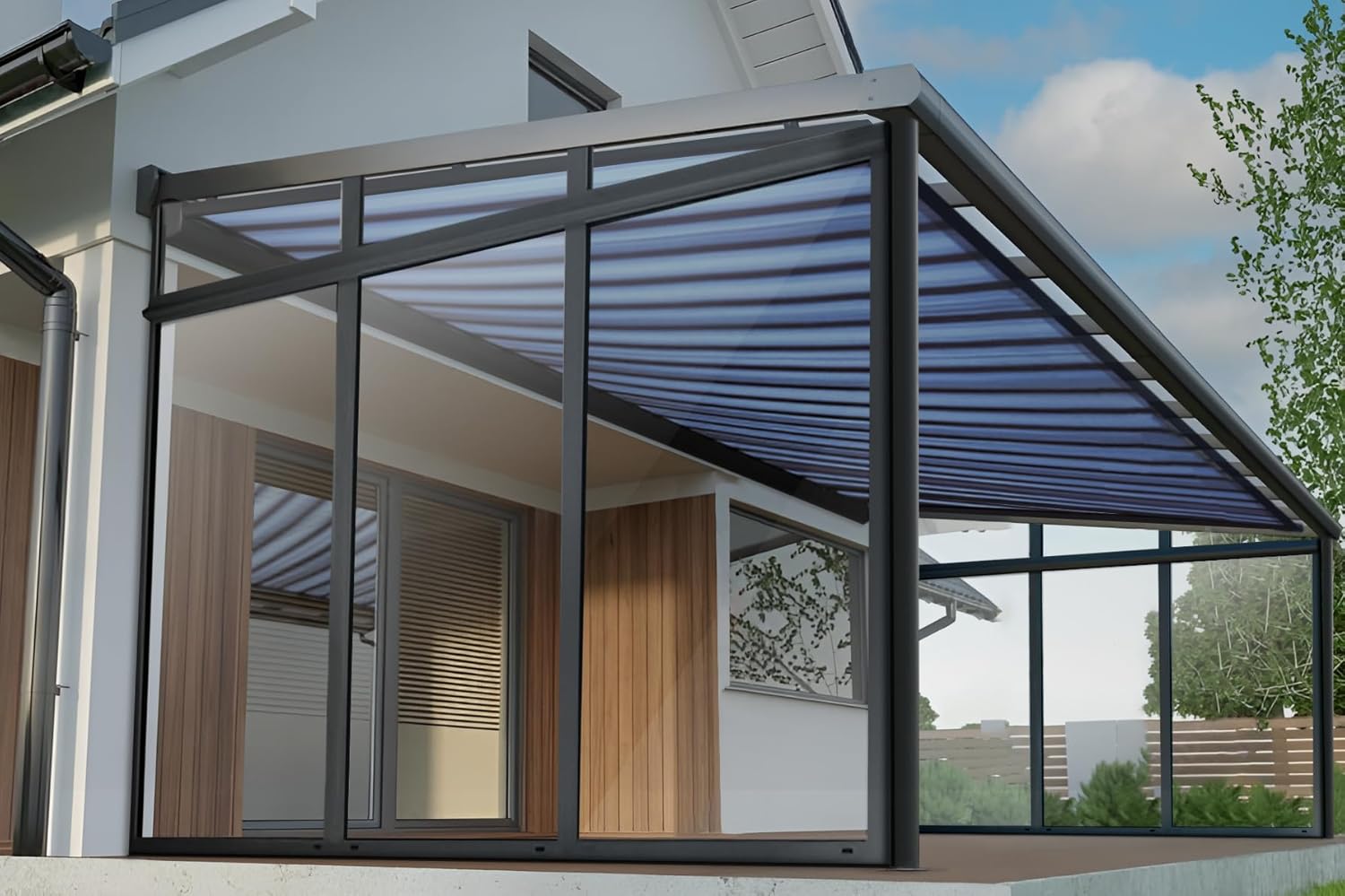 Amazon.de Arilco Terrassenüberdachung Wintergarten Inklusive