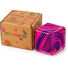 1.97in Blue Swirl Pattern Cube Squishy Slow Rising Toy