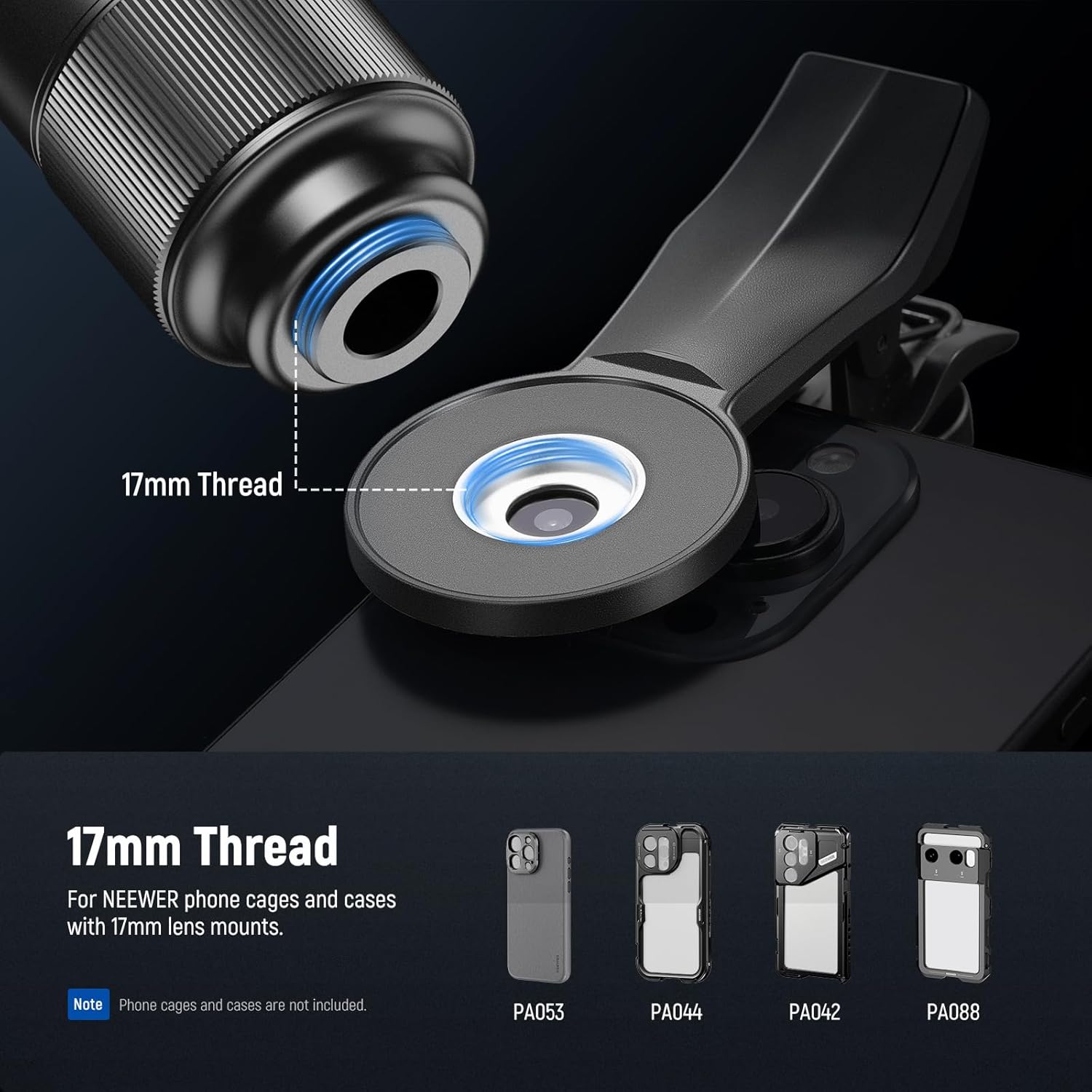Contents of the NEEWER 400mm Telephoto Phone Camera Lens package.