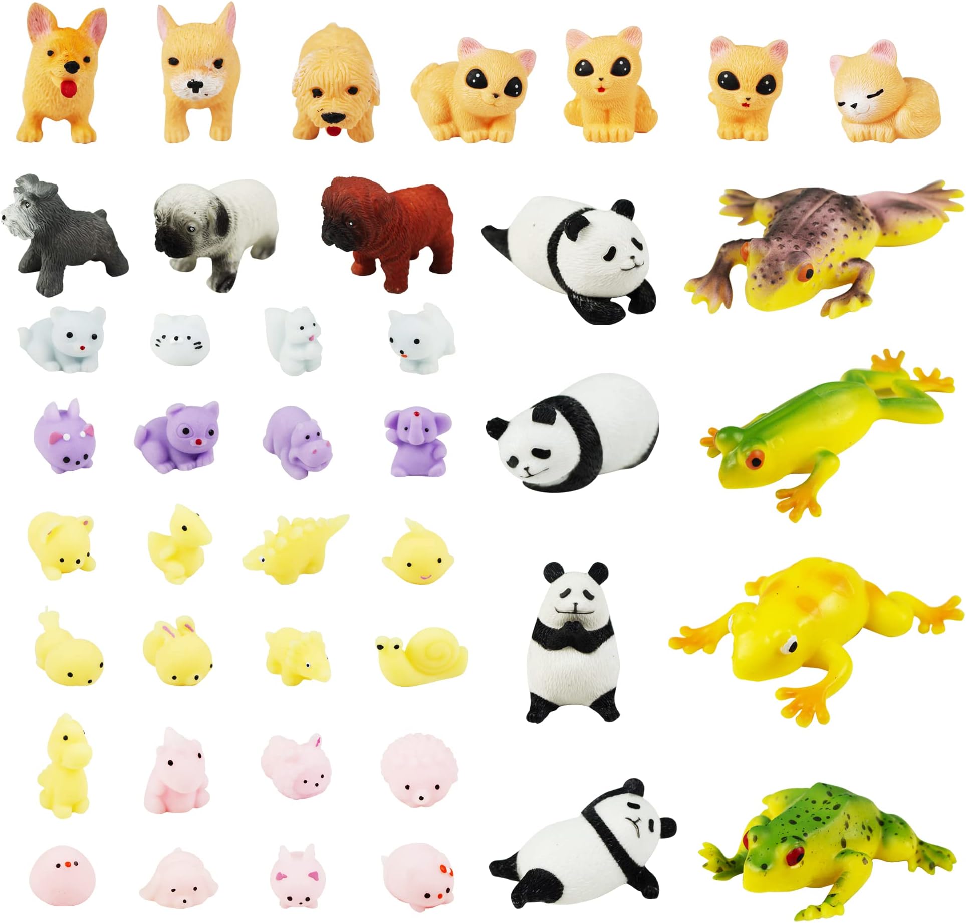 TTM International Toy 42pcs Squishy Toy Set Mini Mochi Animal Squishies Toys Sensory Stress Reliever Bulk Party Favors for Kids