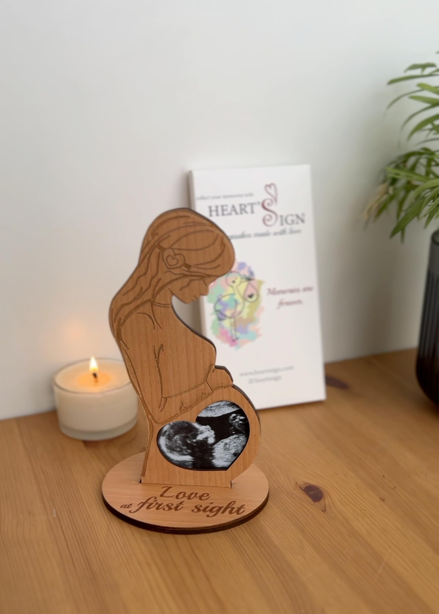 Heart's Sign Sonogram Photo Frame - Mothers Day Gifts for Expecting Moms | Pregnant Wife Gift From Husband | Gifts for Pregnant Women Mom to be