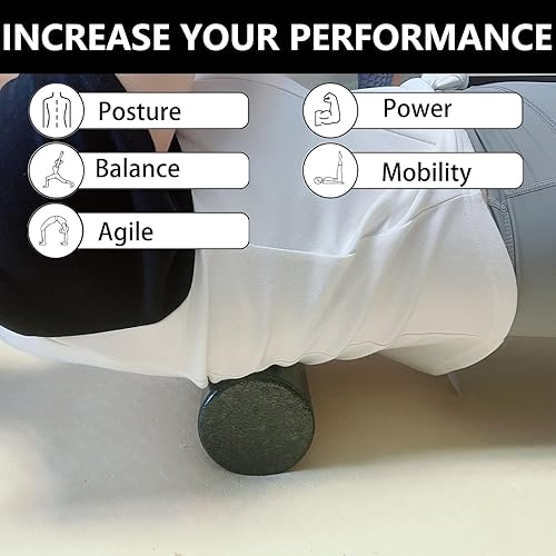 Miniatura 5 de Rodillo de espalda de tamaño de viaje, rodillo de espuma de alta densidad para estiramiento de espalda, terapia física, yoga, pilates, recuperación