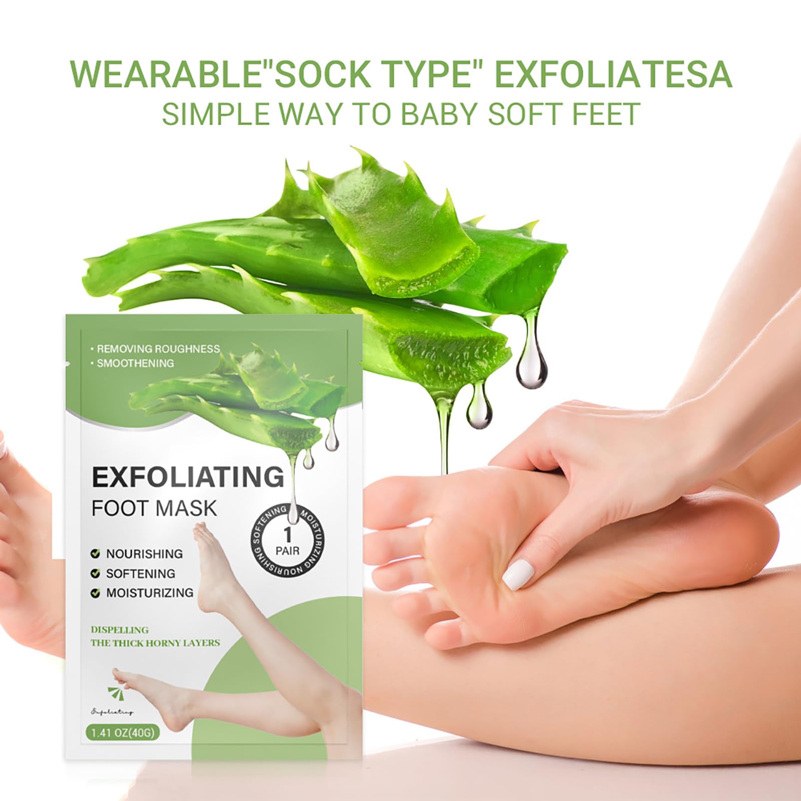 VolksRose Masque Pied à l'Aloe Vera 3 Pièces pour Femmes - Chaussettes Hydratant pour Réparer les Talons - Traitement Hydratant&Nourrissant pour Pieds Secs et Fissurés, Soin Exfoliant et Adoucissant