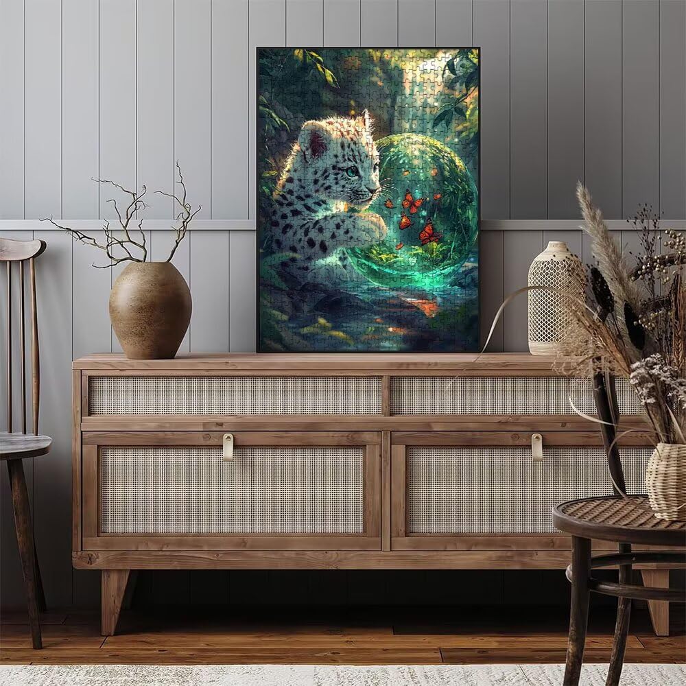 Puzzle 3000 Teile Erwachsene, Jigsaw Puzzle Erwachsene 3000 Teile, Schmetterling Tiger Puzzles, Impossible Klassische Puzzles, Herausfordernde Familie Spiele, für Home Decor und Geschenke DX0YL2-371