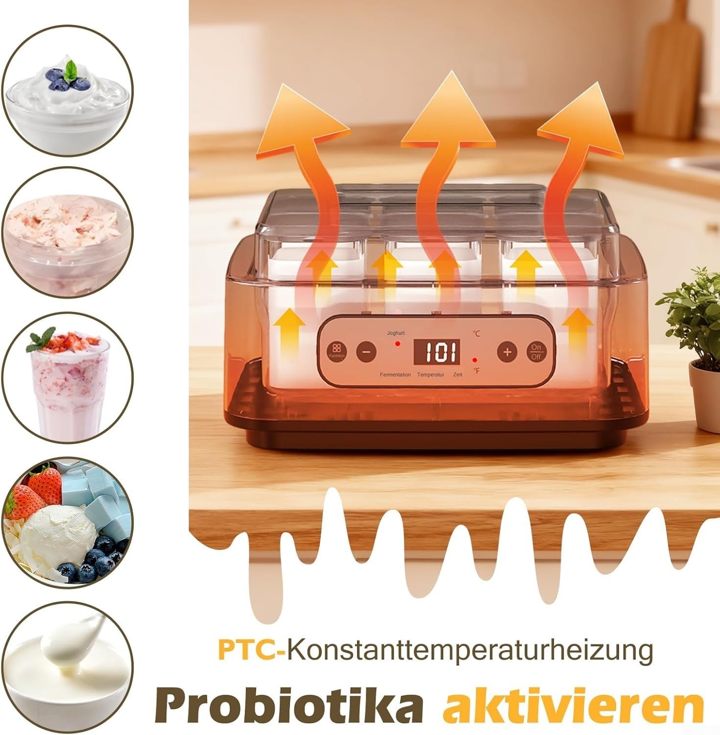Yogurtiera Automatica 1.5L con Timer e Controllo Temperatura