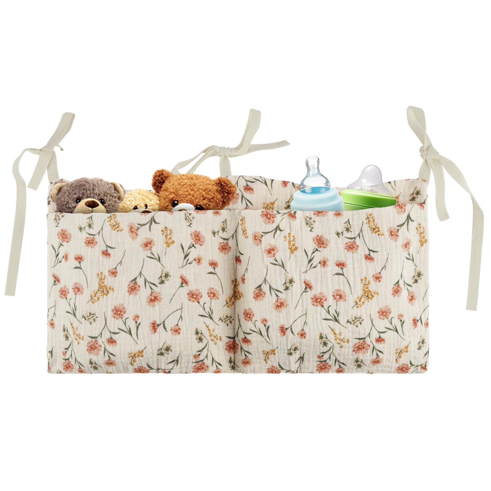 Flintronic 2-in-1 Babybett Organizer, Baby Kinderzimmer Organizer, Kinderzimmer Hängender Bett Organizer, Betttasche Spielzeugtasche für Windeln Kleidung Spielzeug