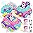 Lehoo Castle 2 Pack Remote Control Car for Toddlers 1-3, Rechargeable Remote Control Car for Girls, RC Cars w/Light & Music Unicorn Toys for Girls Age 3