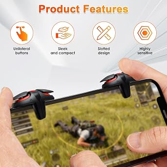 1 Paar Mobile Trigger Controller für PUBG COD mit 4 Auslösern Handy Trigger Controller für PUBG Mobile Controller Joystick Gaming Gadgets L1R1 Auslösern Kompatibel mit iPhone IOS Android Smartphone