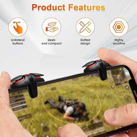 1 Paar Mobile Trigger Controller für PUBG COD mit 4 Auslösern Handy Trigger Controller für PUBG Mobile Controller Joystick Gaming Gadgets L1R1 Auslösern Kompatibel mit iPhone IOS Android Smartphone