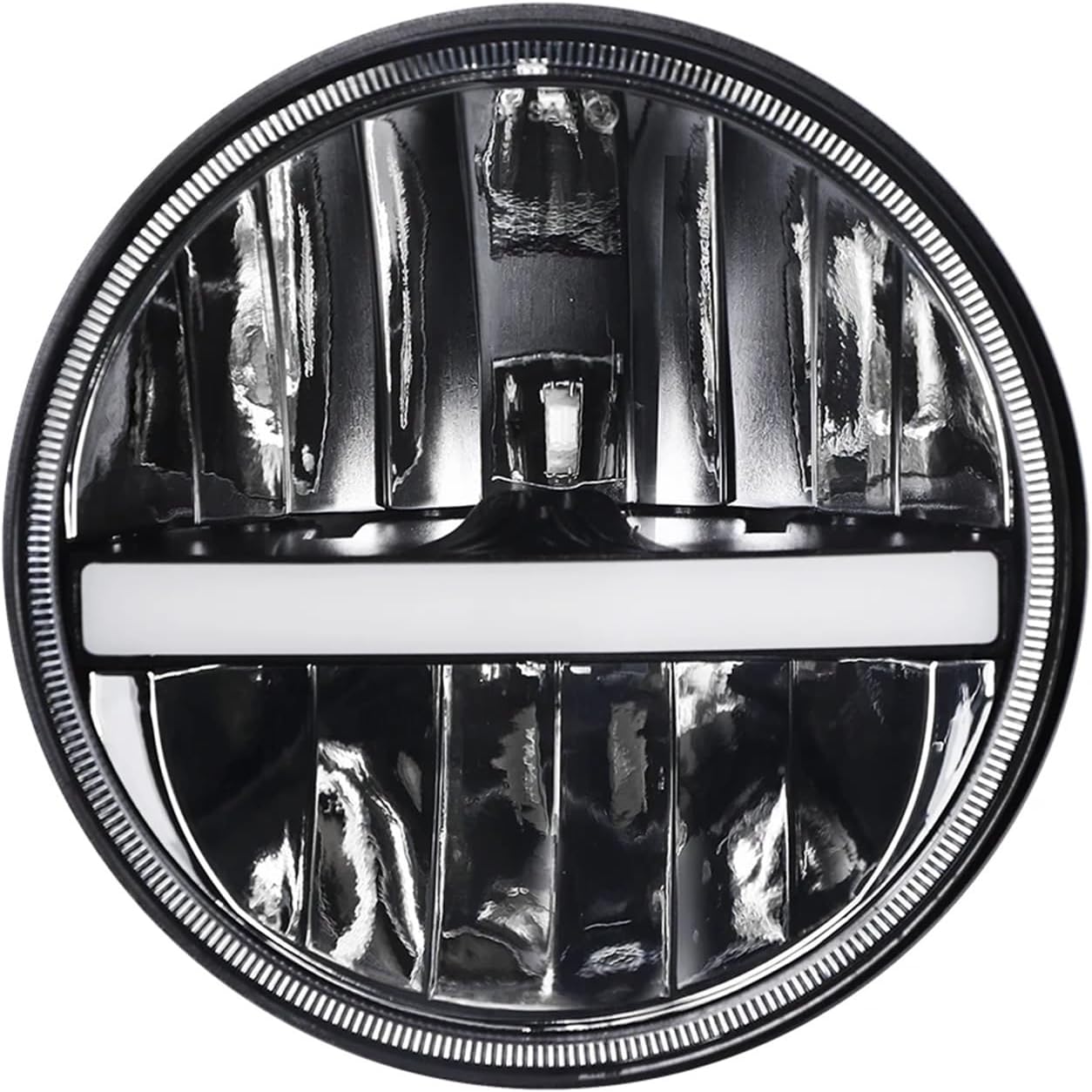 7 Inch LED Headlight DRL Angel Eyes Running Lights Cars 12v Compatible With Lada Niva 4X4 Offroad Car Accessories Compatible With Jeep Wrangler JK TJ(001 1PCS)