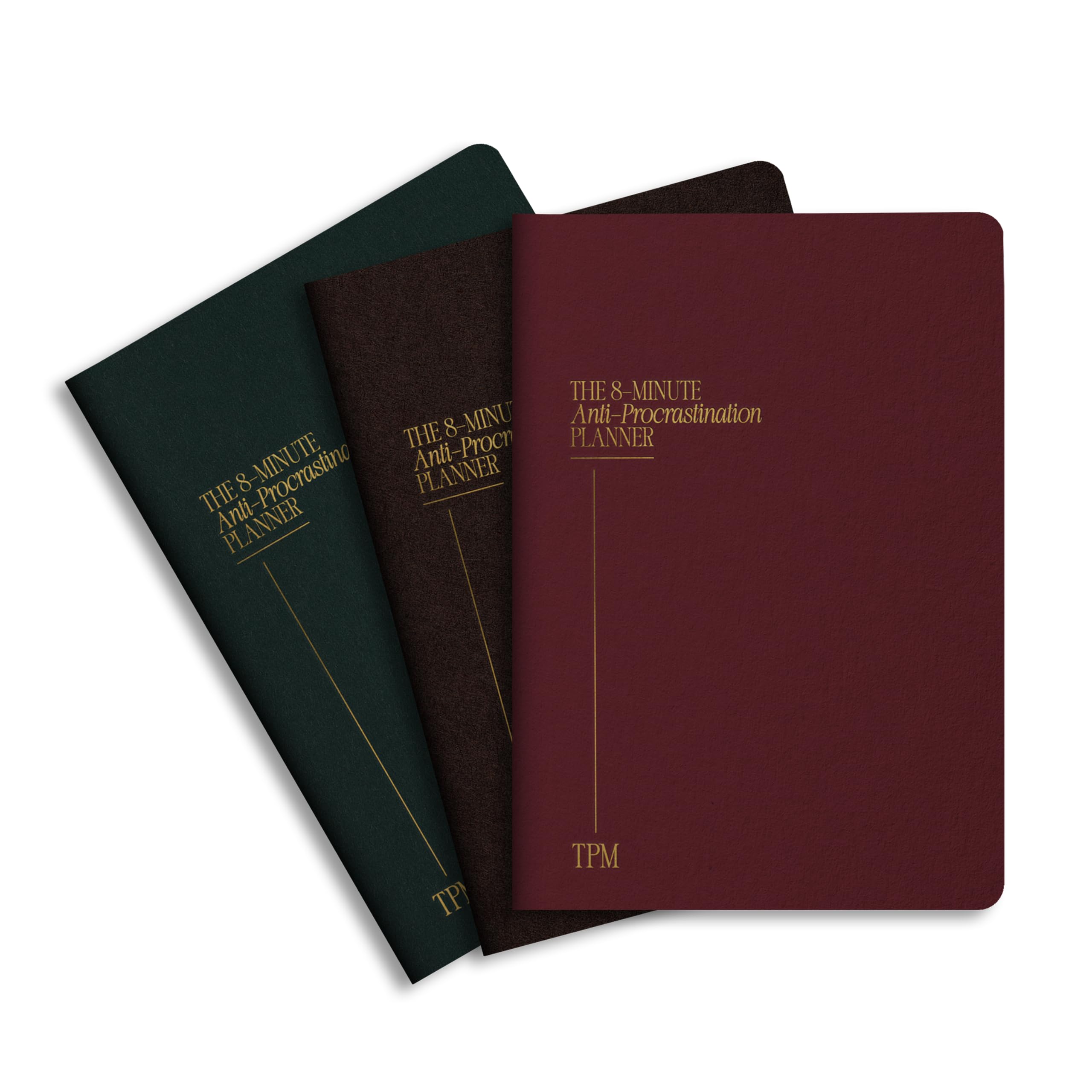 The Productivity Method | 8-Minute Planner Set | Undated Daily Productivity Planner | A5 Softcover Anti-Procrastination Time Blocking Planner | 3-Pack | Timeless Set