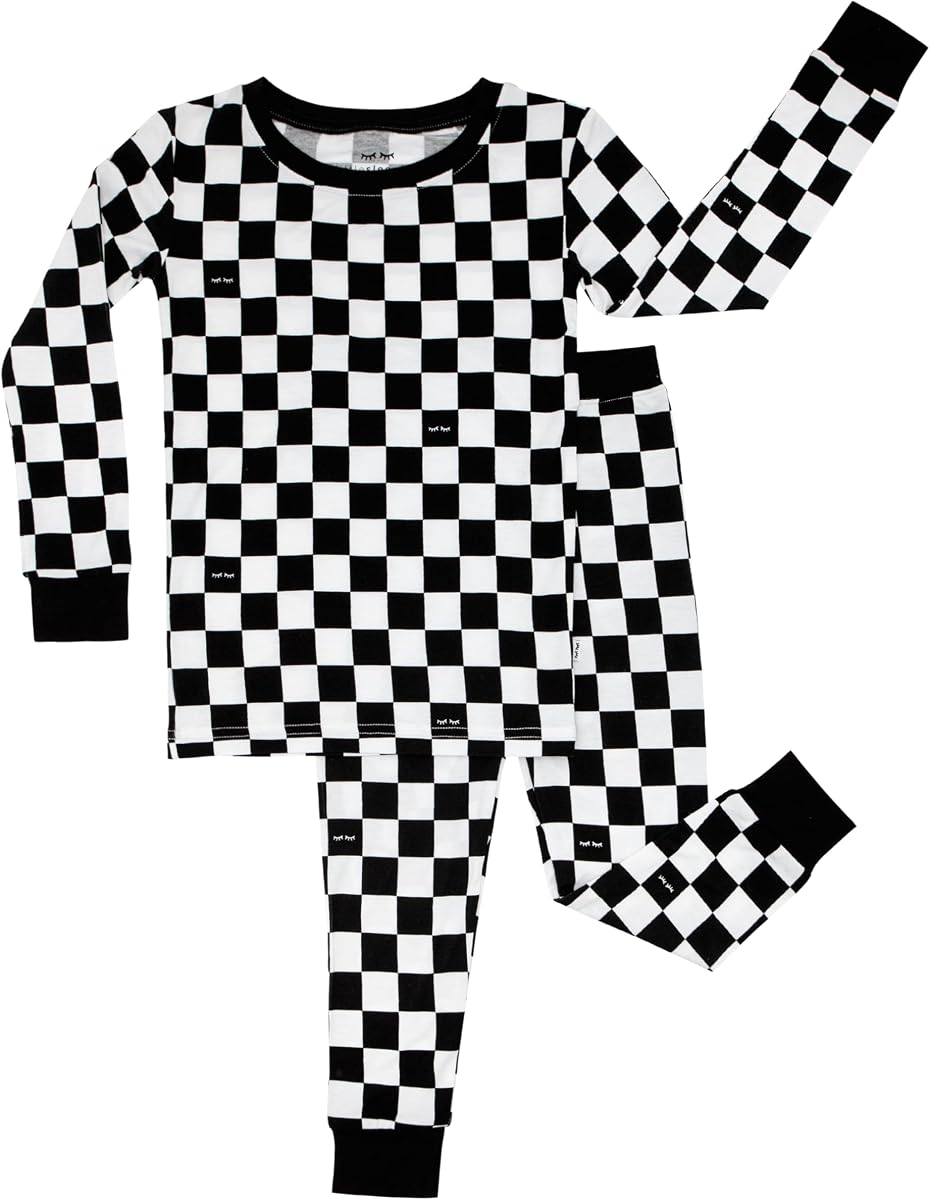 Two-Piece Pajama Set, Viscose from Bamboo, Toddler Kids PJs | Long sleeve & pants, family matching, eczema-friendly, hypoallergenic, tagless, easy potty training, fits 3x longer, 12M-16Y