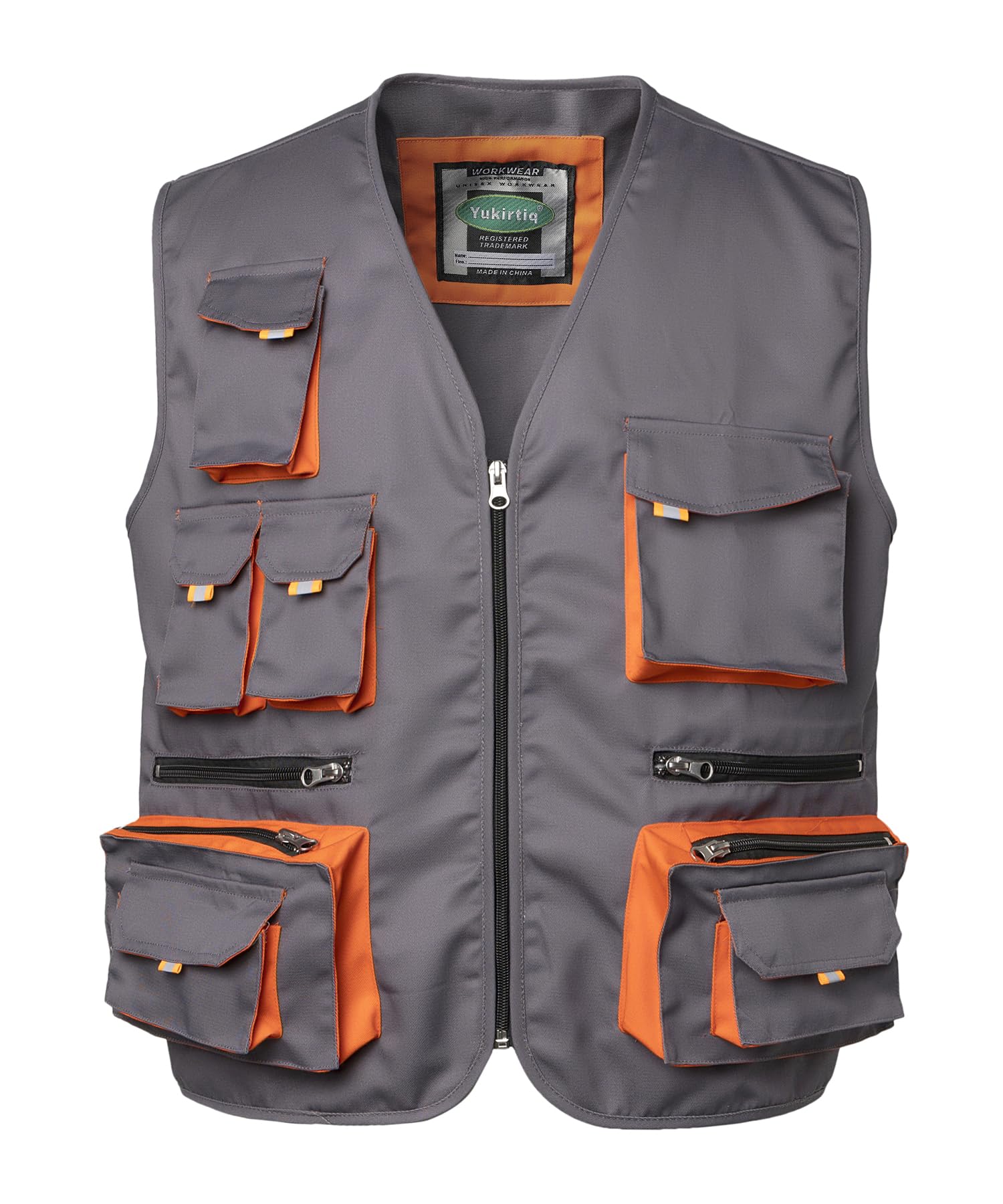 Gilet Smanicato Bicolore Gilet Da Lavoro Multitasche Uomo Senza