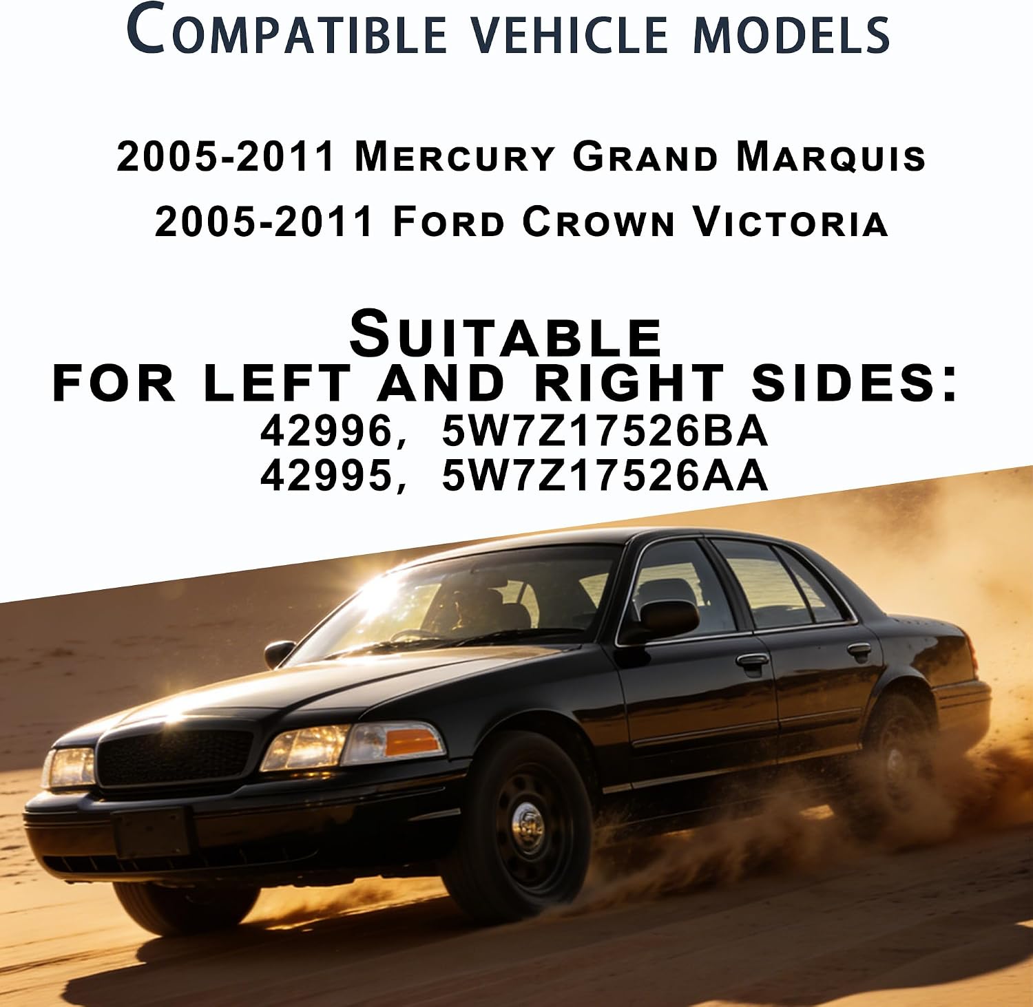 42995 42996 1 Pair Windshield Front Wiper Arm Compatible with Ford Mercury 2005-2011 Crown Victoria Grand Marquis Replace OE 5W7Z17526BA 5W7Z17526AA