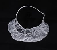 Vista 4 de ProtectX Cubiertas desechables para barba, red desechable para barba Bouffant de 19 x 9 pulgadas, color blanco, paquete de 100