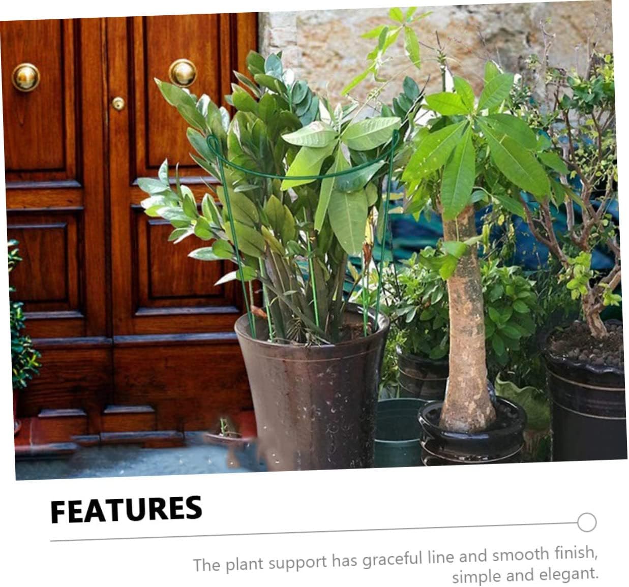 6pcs Half Round Plant Support Stands for Potted Plants Heavy Duty Garden Support Frame Sturdy Design and Flowers