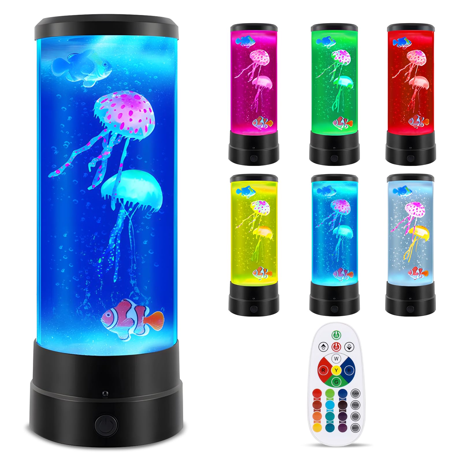 Lámpara de Lava de Medusas, Ambesty 17 Colores Jellyfish Lava Lamp, Lámpara LED de Lava Medusas, Luces de Estado de ánimo con Mando a Distancia, para Dormitorio de Niños Regalo de Cumpleaños de Navida