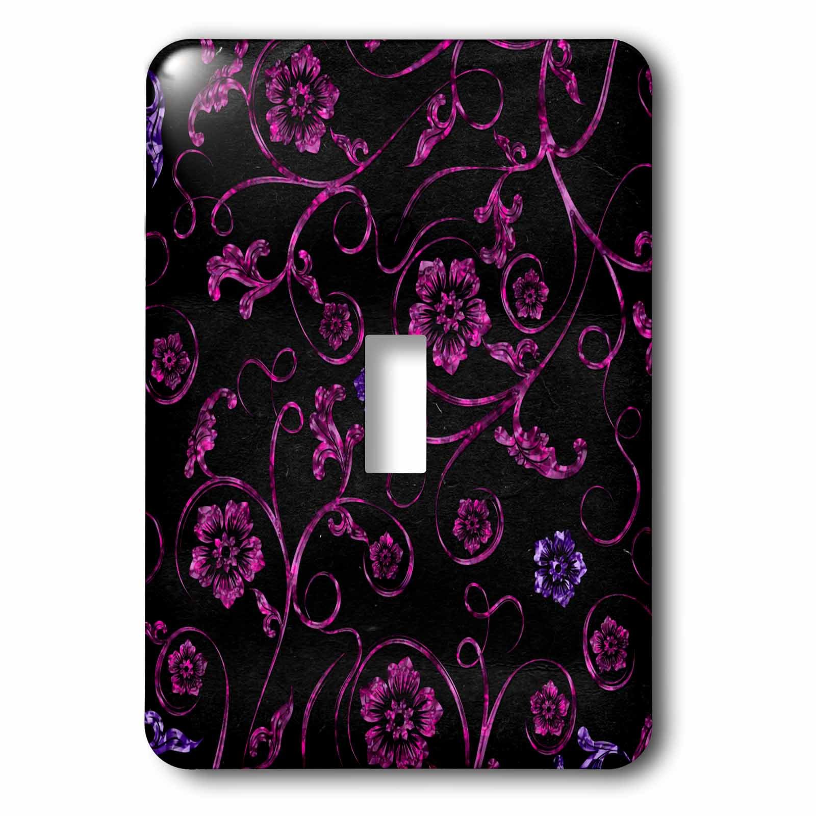 Cache-interrupteur floral vintage rose violet 3dRose lsp_201080_1 plaque déco murale maison