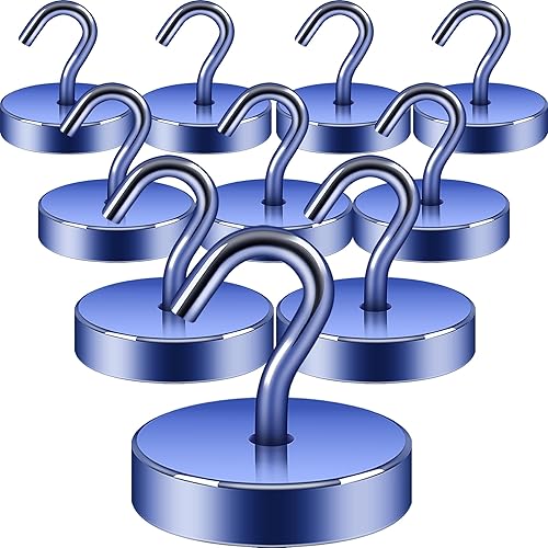 Miniatura 37 de Neosmuk - Ganchos magnéticos, elementos esenciales para cruceros, ganchos magnéticos resistentes de 40 libras+ para cabinas de crucero, plateado