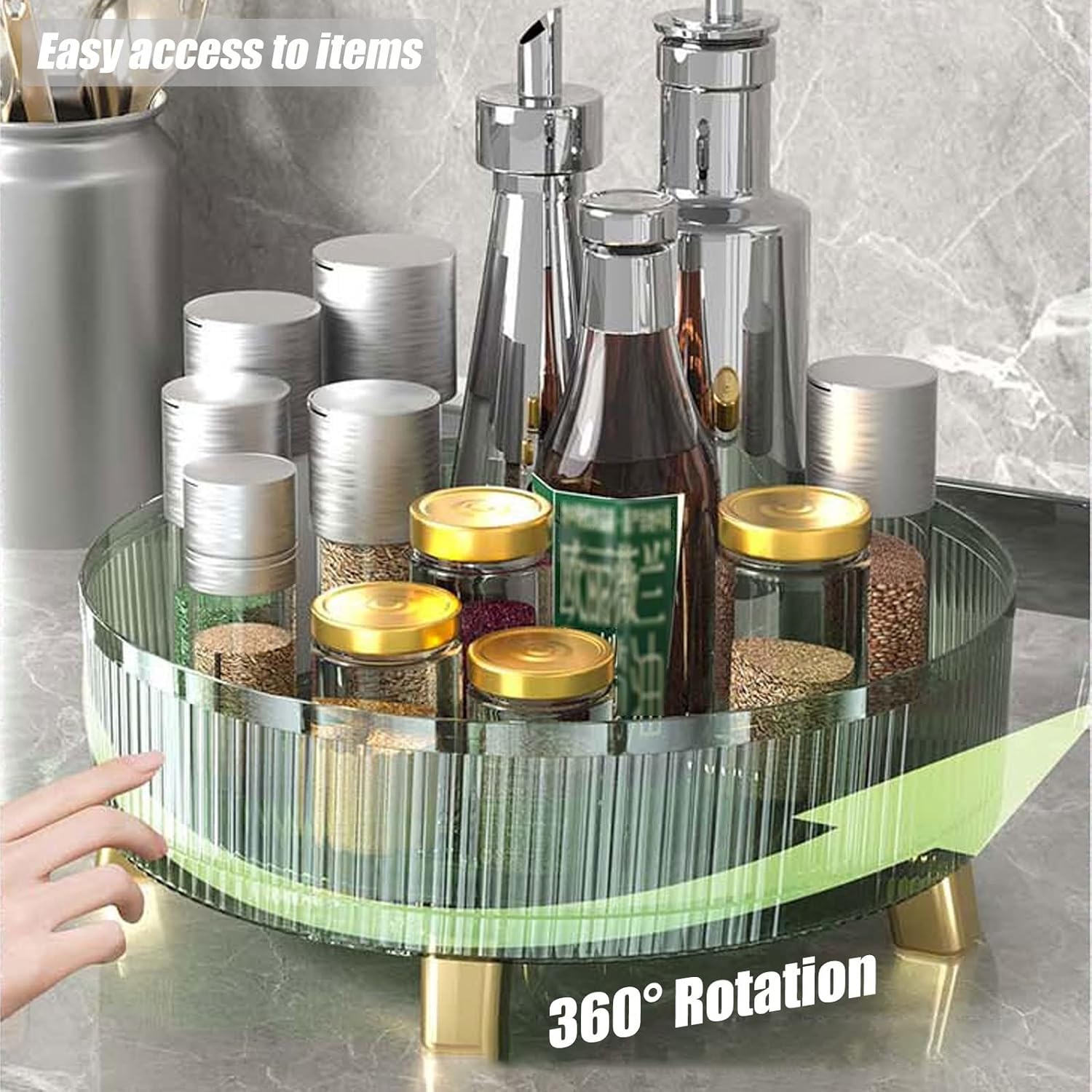 Lazy Susan Turntable Organizer 360 Degree Rotating Makeup Organizer Round Plastic Clear Storage Container Lazy Susan Organizer for Cabinet,Living Room, Storage Room, Bathroom, Vanity