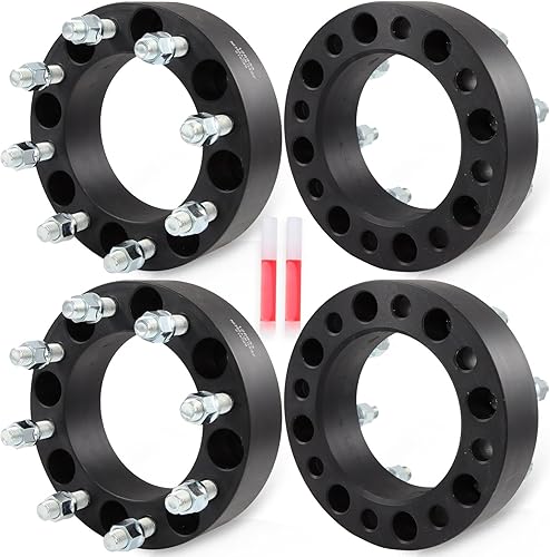 Miniatura 10 de ECCPP 4 espaciadores de rueda de 2 pulgadas de 8 x 6.5 a 8 x 6.5 pulgadas, 8 lengüetas de 4.967 in CB para Dodge Ram 2500 3500 para Ford F250 para