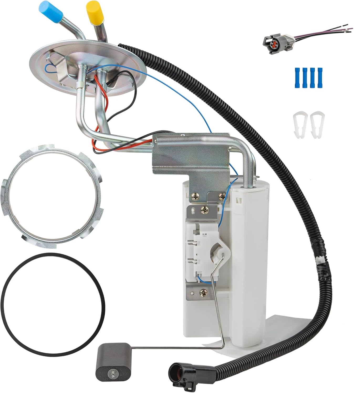 Vurkcy Electric Fuel Pump Module Assembly with Sending Unit Compatible with 92-96 Ford F150/ F-250/ F-350/ F Super Duty, L6 4.9L/ V8 5.0L 5.8L 7.5L, Driver Side/with 19 Gallon Tank/ 2 Tube Ports Only